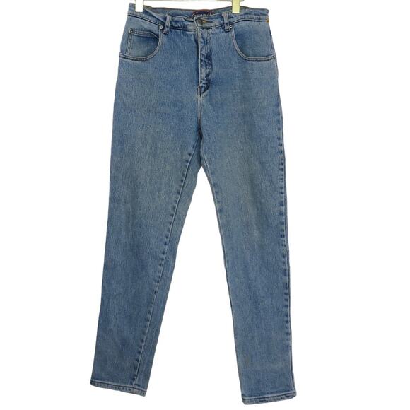 Zana Di 1990s Vintage High Rise Straight Leg Mom Jeans Tapered 30" Yoke Jeans - Picture 1 of 7